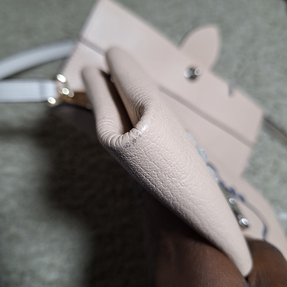 Henri Bendel Gem Embellished Embroidered Peach Crossbody Satchel - Picture 12 of 14